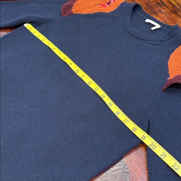 Chloé Cashmere Wool Knit Sweater Crochet Butterfly Intarsia Royal Navy Small - Picture 11 of 12